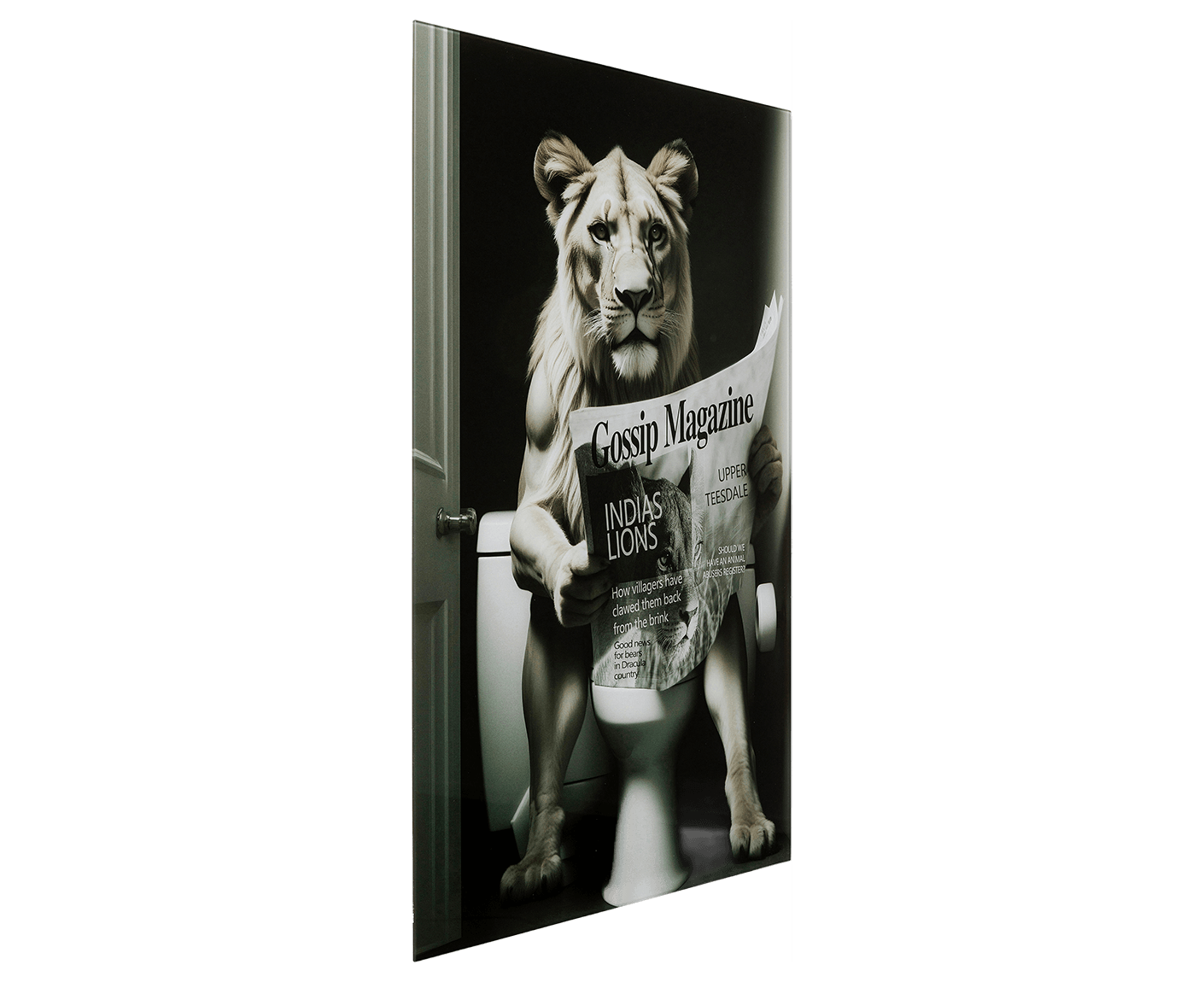 Glasbild Bad Löwin 60x80 cm