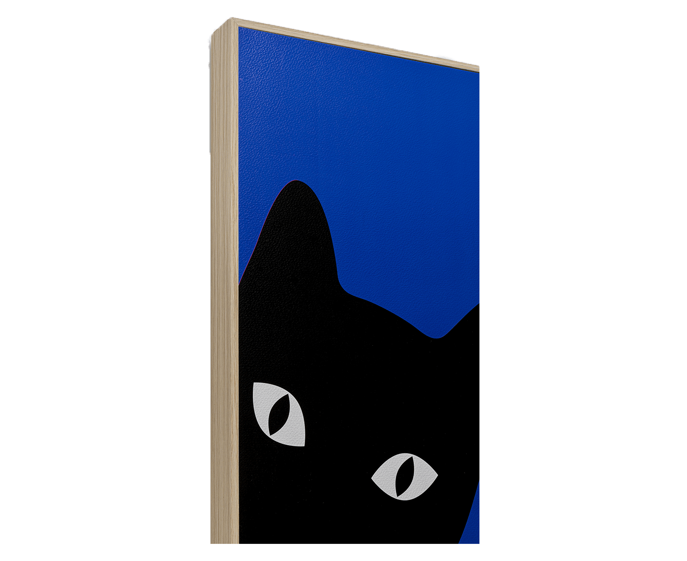 Gerahmtes Bild Ciao Gatto 60x40 cm 2er-Set, Blau-Schwarz