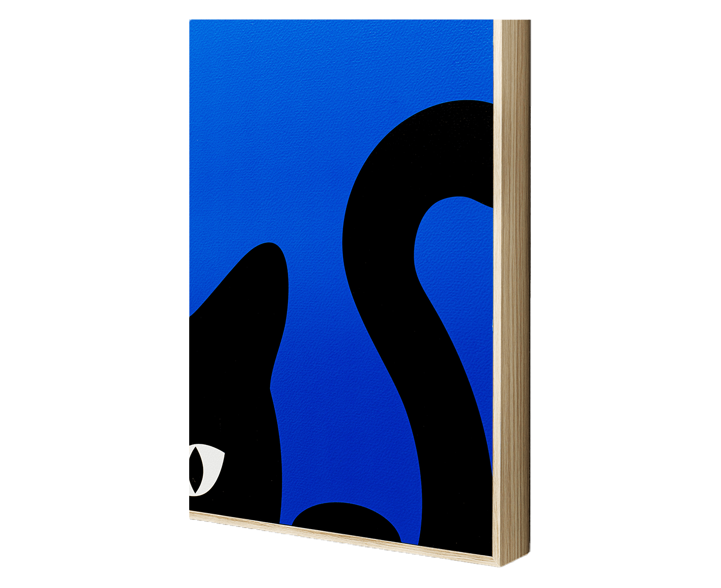 Gerahmtes Bild Ciao Gatto 60x40 cm 2er-Set, Blau-Schwarz