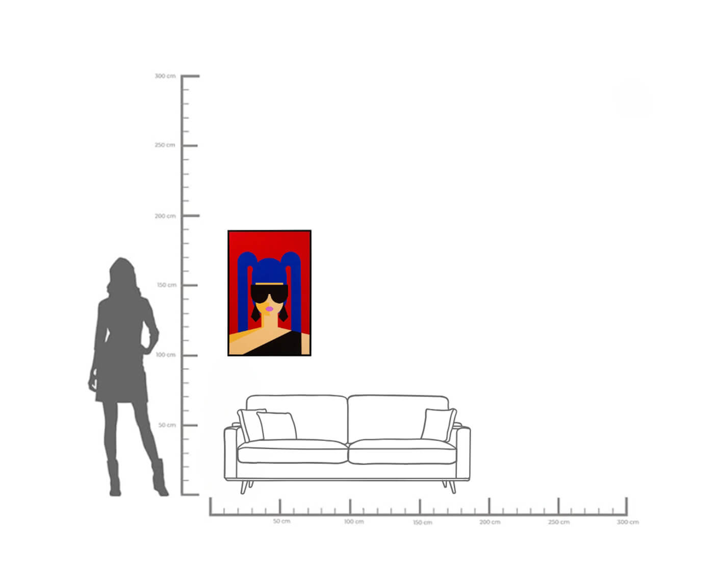 Gerahmtes Bild Party Girl 60x90 cm