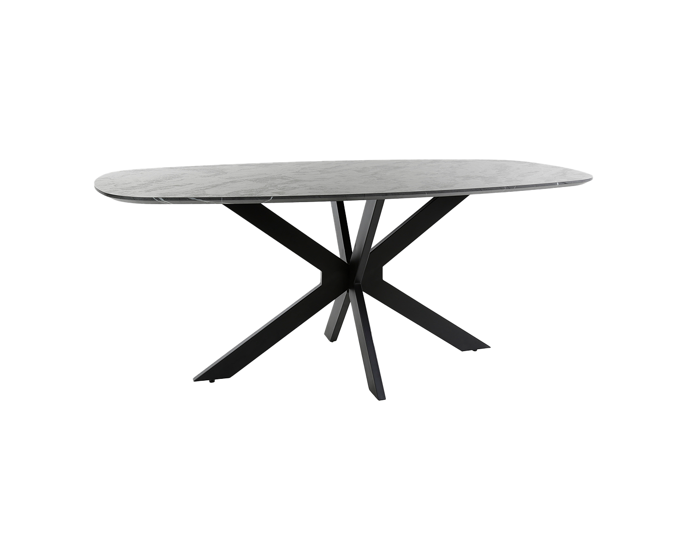Esstisch 180 cm oval 3D Melamin Slate Stone