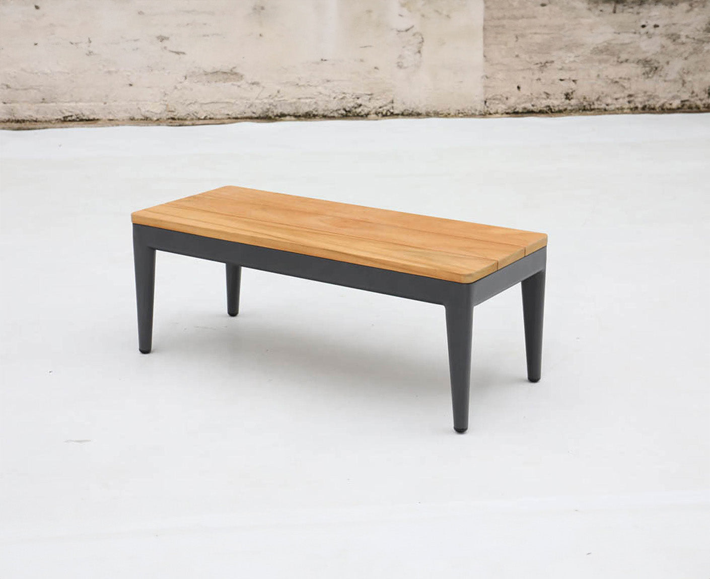 Athene Loungetisch 2er Set Anthrazit / Teakholz
