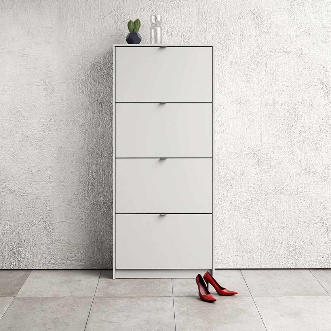 Shoes 4 tief Schuhschrank Weiß / Weiß