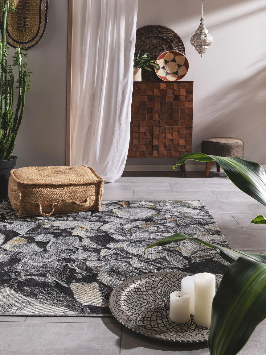 In- & Outdoor Teppich Pintura Anthrazit
