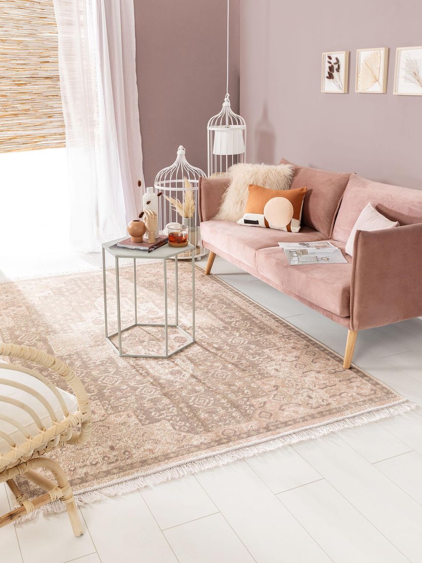 Teppich Folk Beige / Grau
