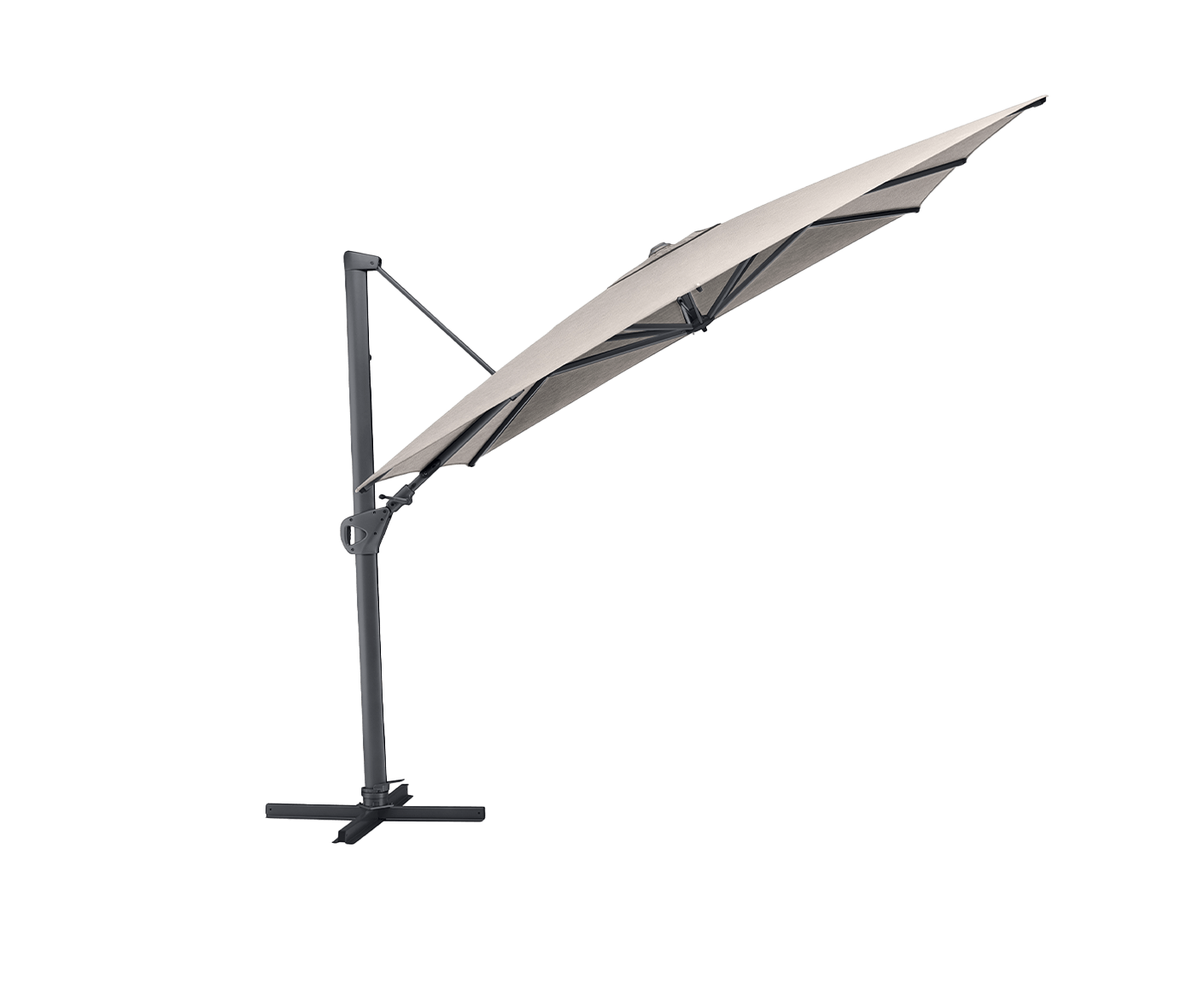 Kettler Easy Swing Ampelschirm Ø350 cm Anthrazit / Hellgrau meliert
