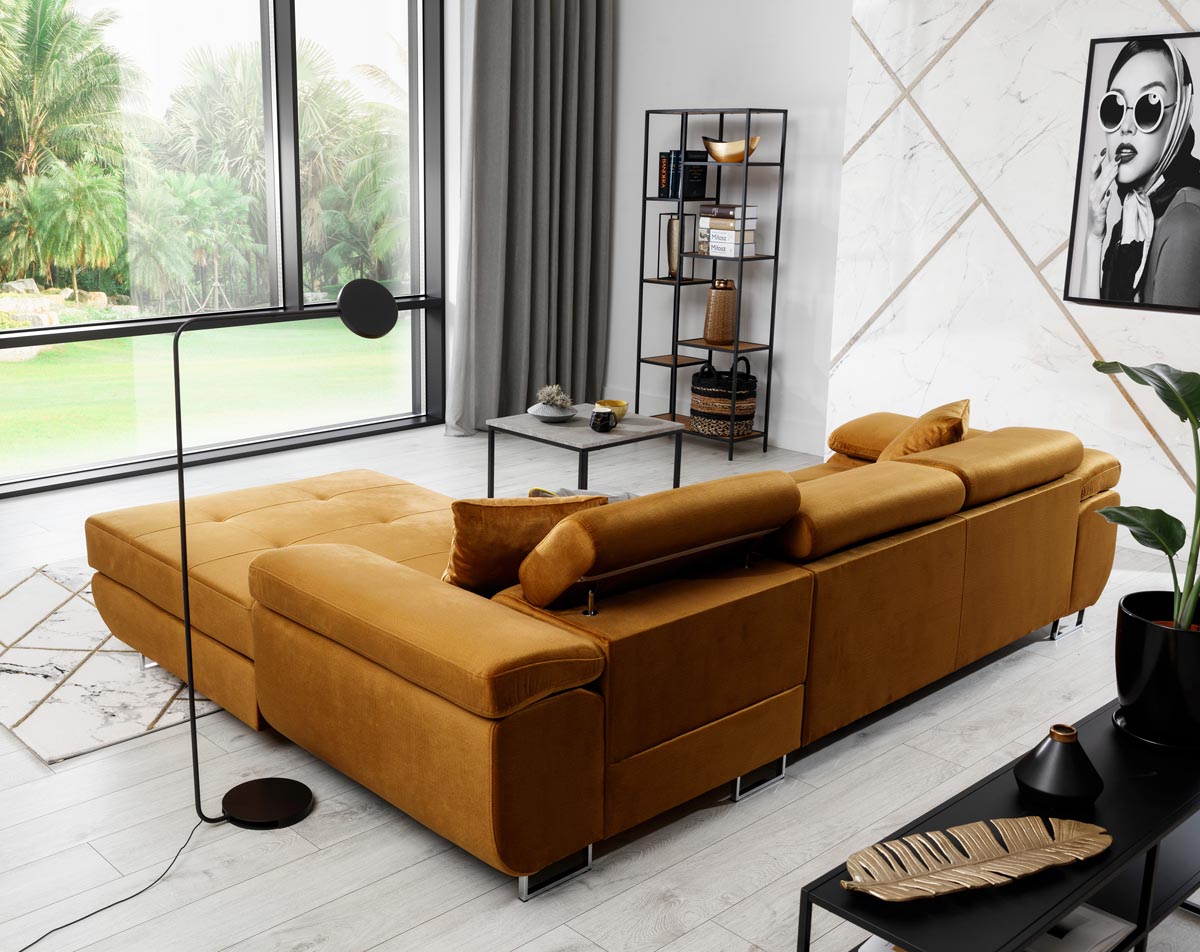Armando Ecksofa 280 x 205 cm Grau (Webstoff - Sawana)