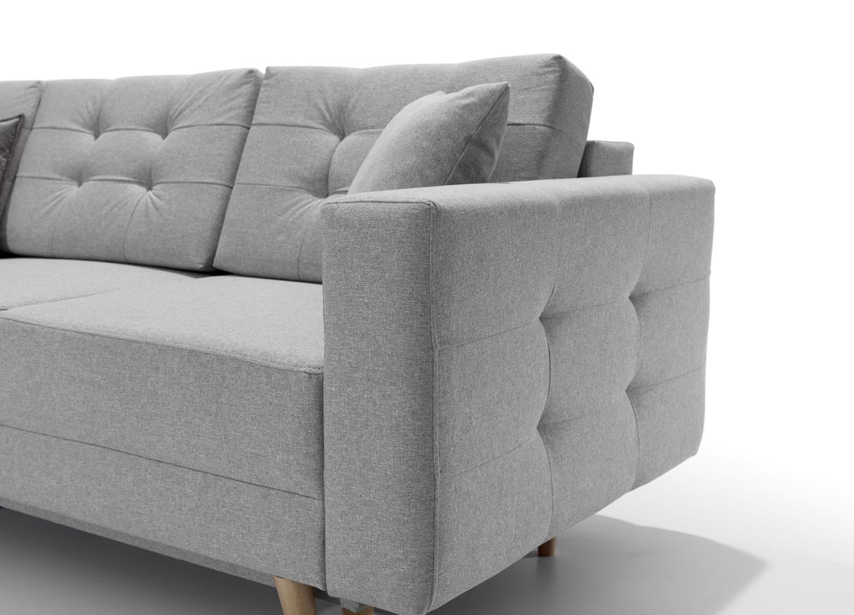 Asgard Ecksofa 250 x 162 cm Grau (Webstoff - Cover)