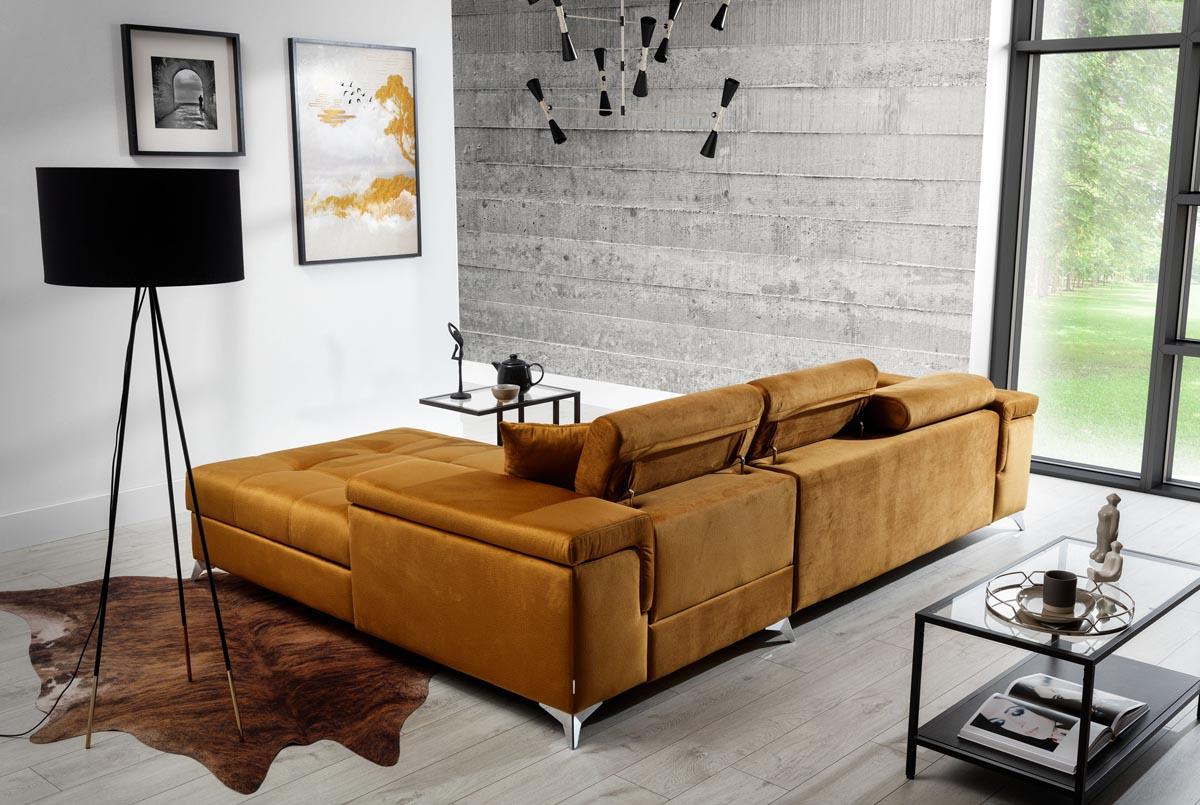 Ricardo Ecksofa 280 x 205 cm Grau (Samt)