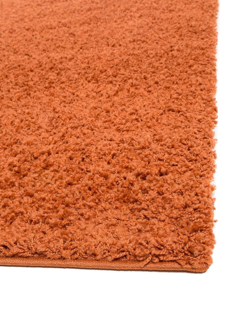 Hochflorteppich Swirls 60x60 cm Rot / Orange