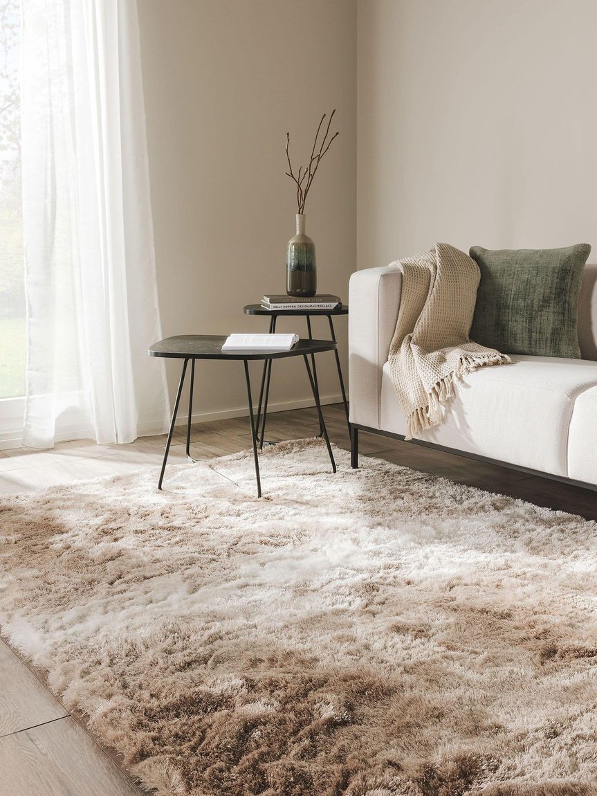 Hochflorteppich Whisper Beige / Hellbraun