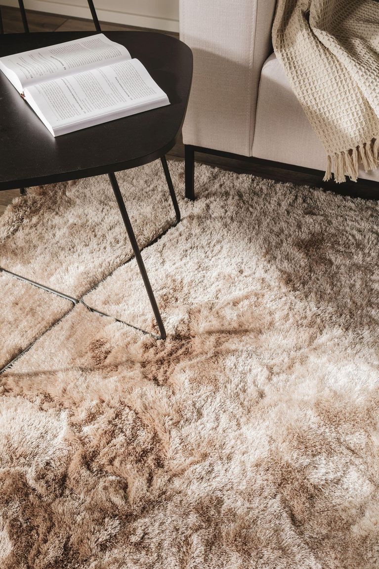 Hochflorteppich Whisper Beige / Hellbraun