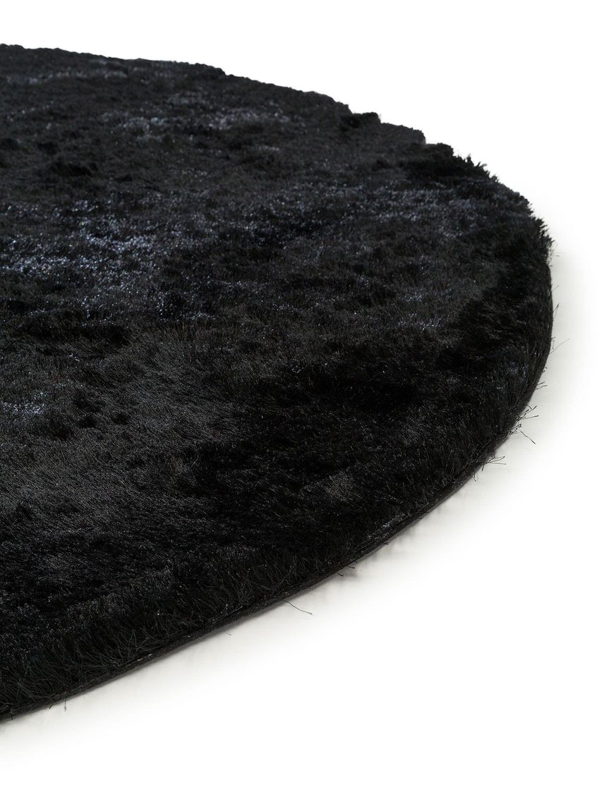 Hochflorteppich rund Whisper Schwarz