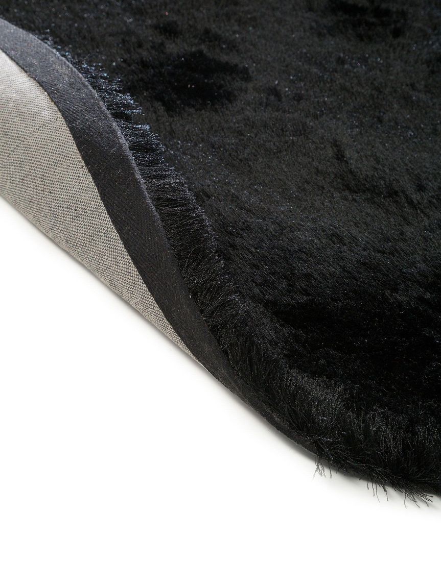 Hochflorteppich rund Whisper Schwarz