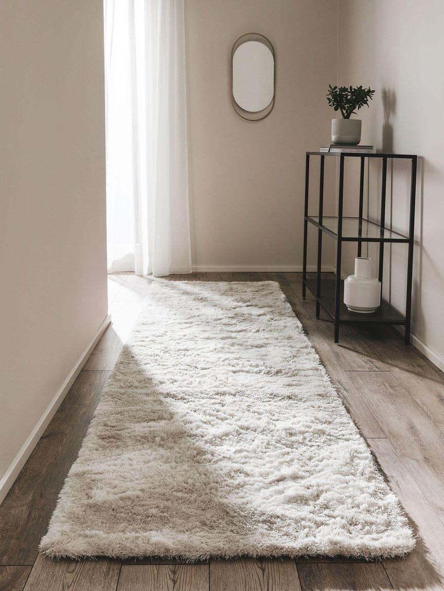 Hochflorteppich Läufer Whisper 80x300 cm Beige