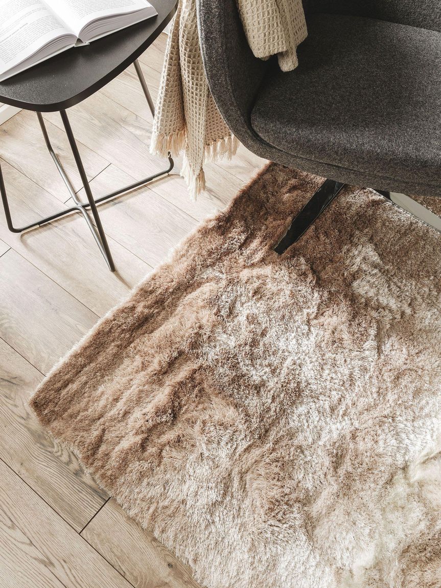 Hochflorteppich Whisper Beige / Hellbraun