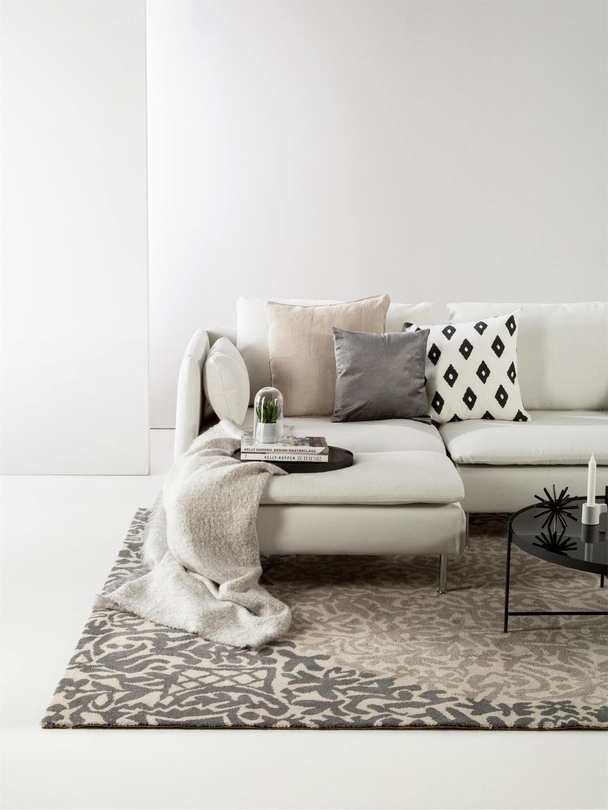 Wollteppich Nesta 140x200 cm Beige / Grau