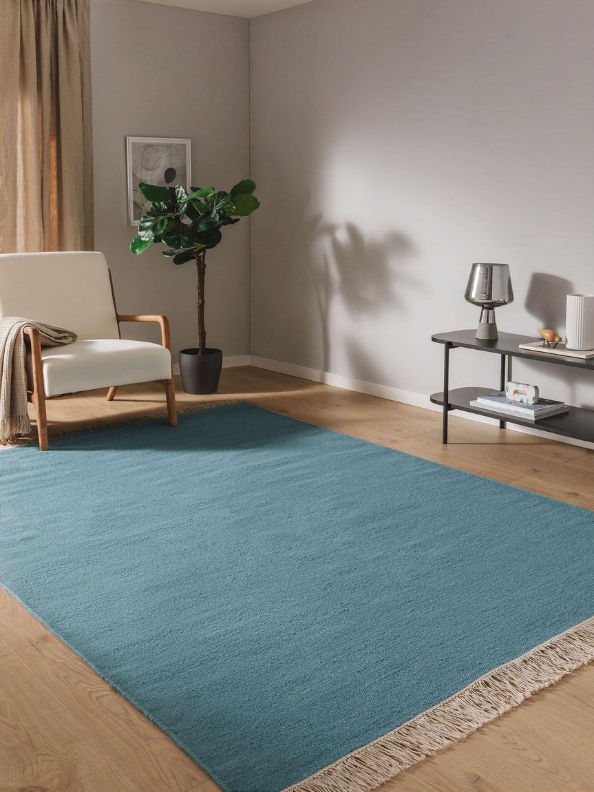 Wollteppich Liv Hellblau