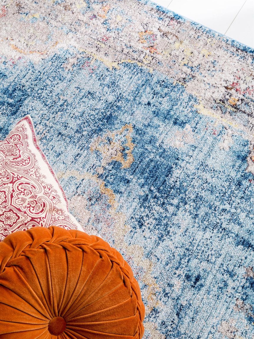 Teppich Tara Bunt / Blau
