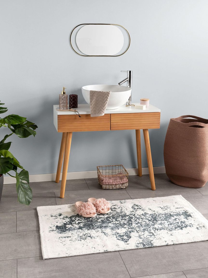 Badematte Luis 80x150 cm Beige / Türkis