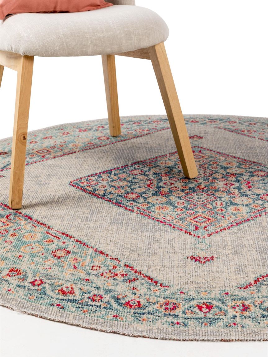 Flachgewebeteppich Stella Ø 160 cm rund Bunt