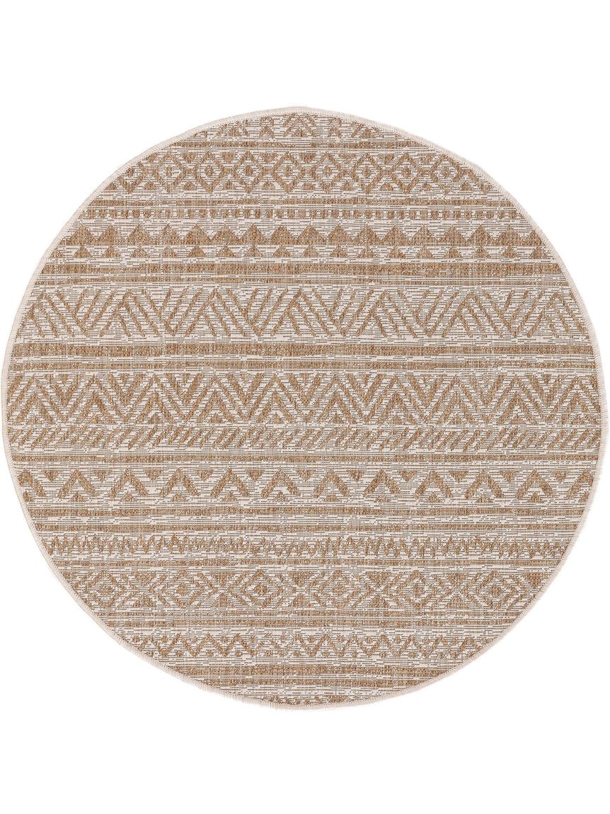 In- & Outdoor Teppich rund Cleo Creame / Beige