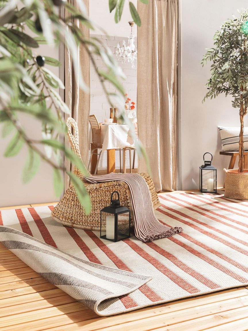Wendeteppich Terrazzo Beige / Rot