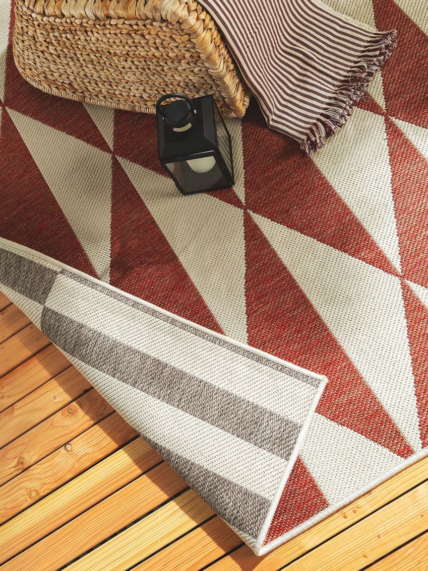 Wendeteppich Terrazzo Beige / Rot