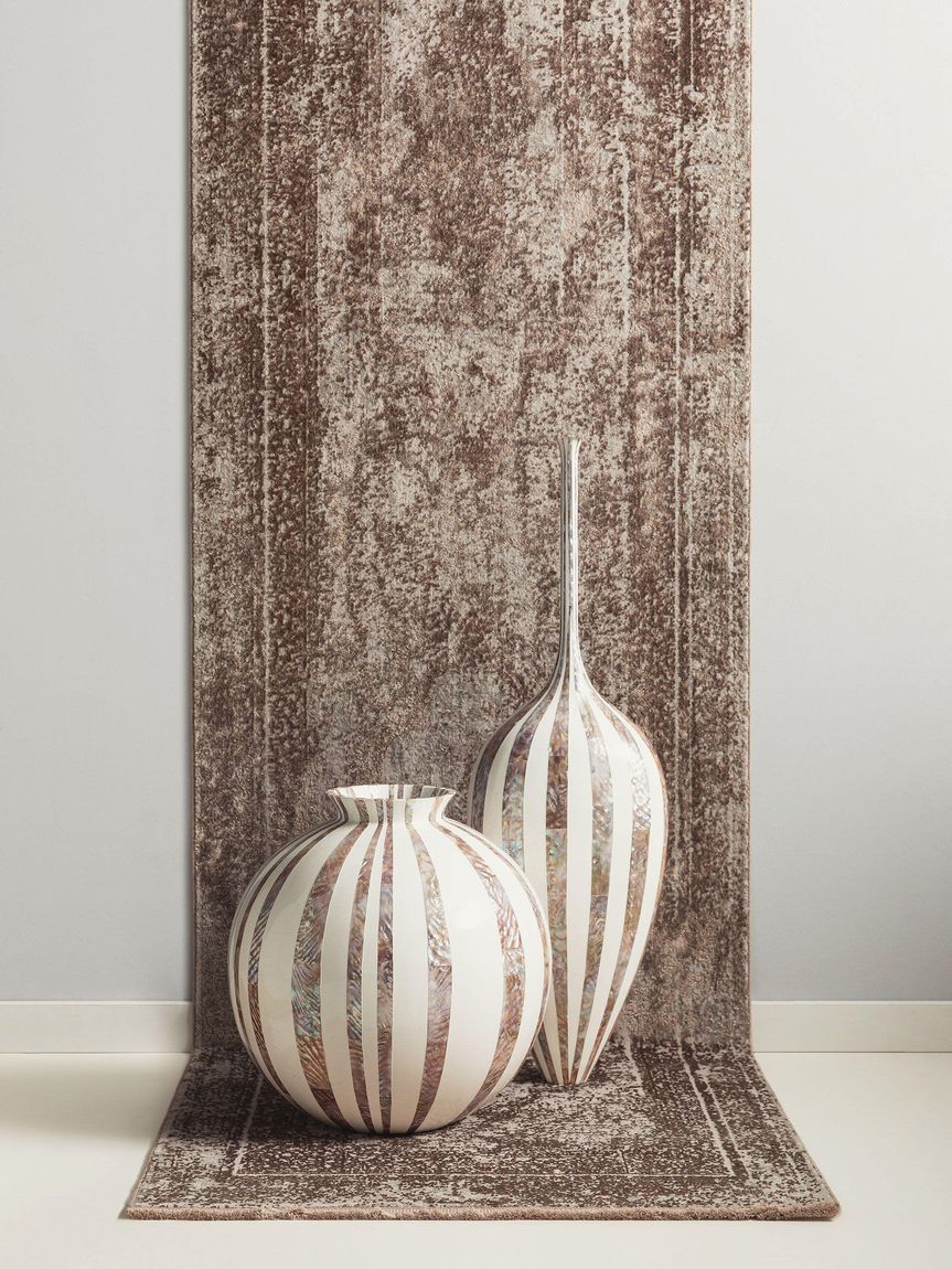 Viskoseteppich Läufer Zaza 80x300 cm Taupe