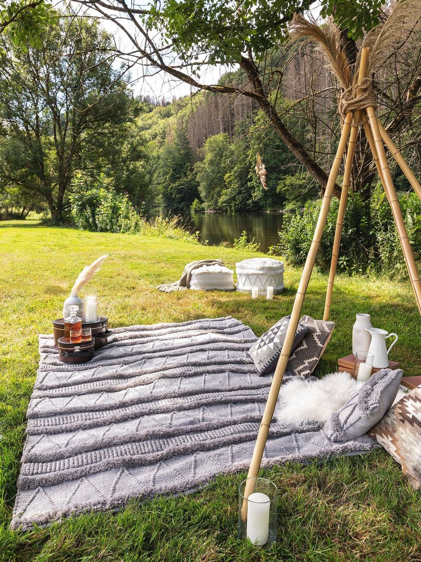 Teppich aus recyceltem Material Toni Grau
