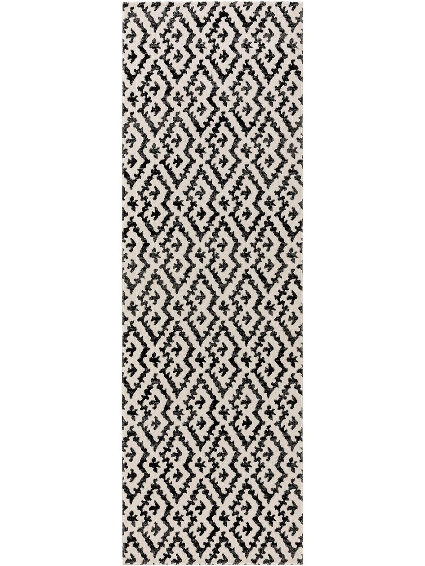 In- & Outdoor Teppich Läufer Jerry 80x240 cm Schwarz / Weiß