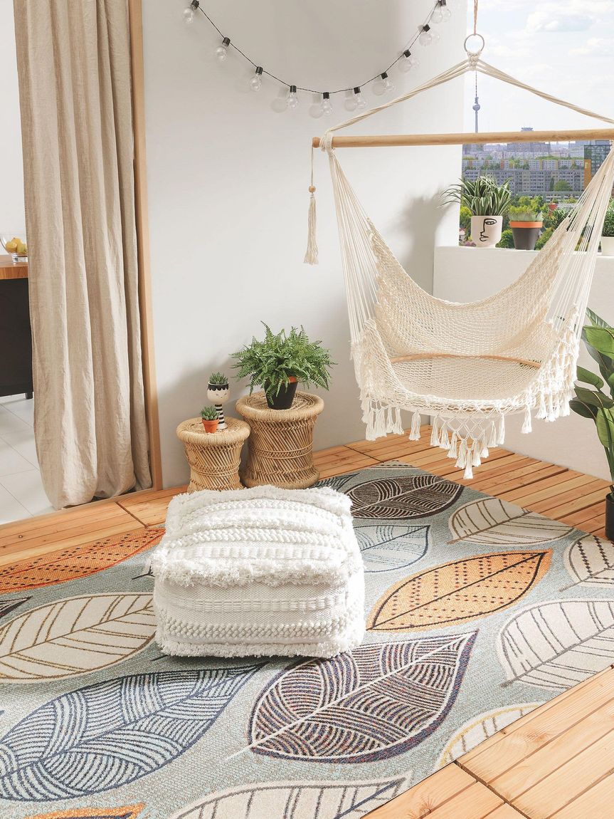 In- & Outdoor Teppich Jerry Bunt / Grau