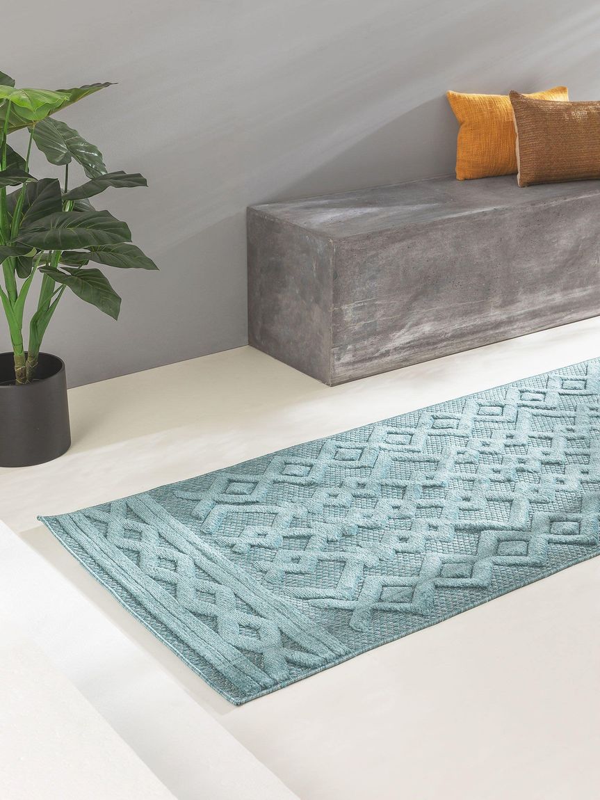 In- & Outdoor Teppich Bonte Läufer Türkis