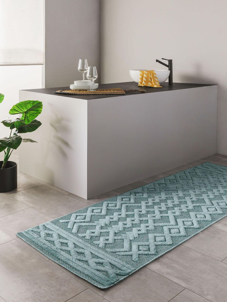 In- & Outdoor Teppich Bonte Läufer Türkis