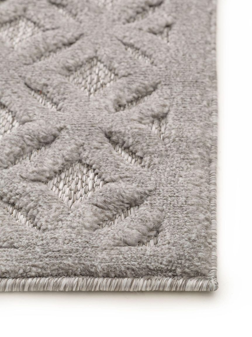In- & Outdoor Teppich Läufer Bonte 75x220 cm Hellgrau