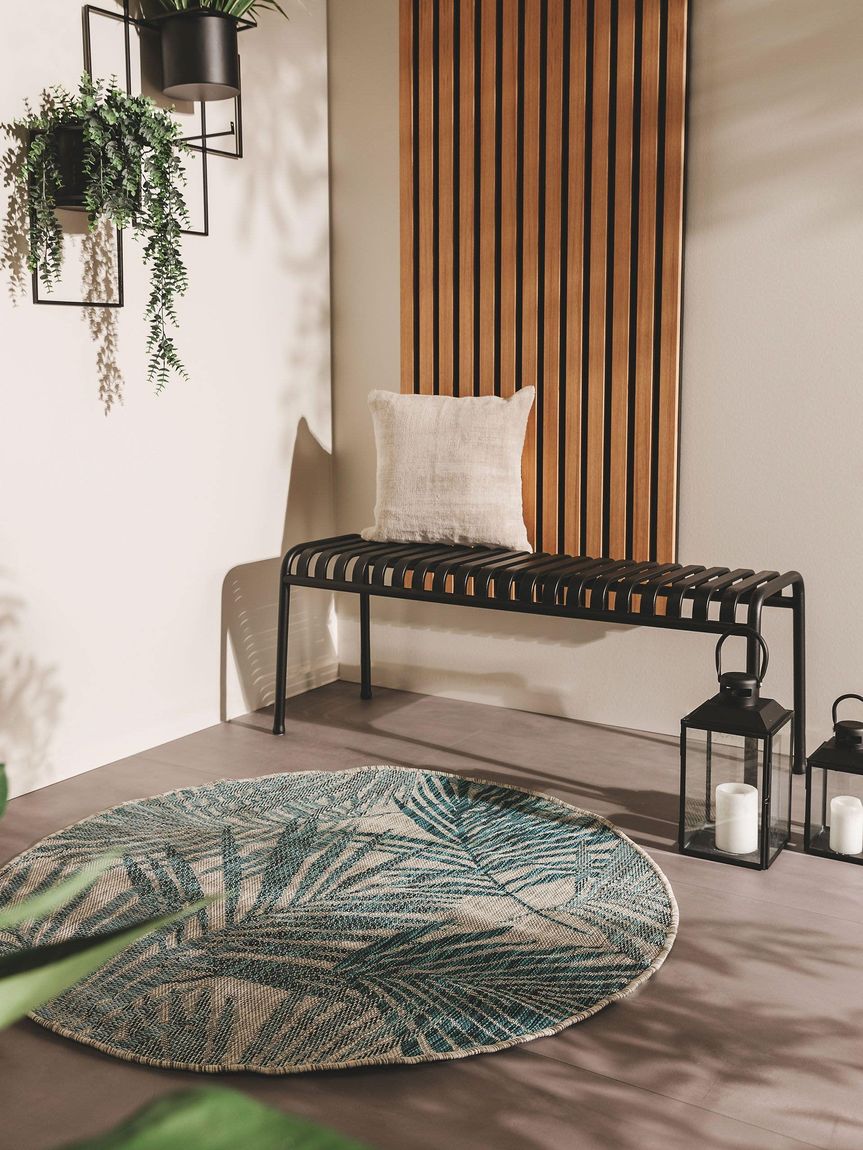 In- & Outdoor Teppich rund Cleo Blau
