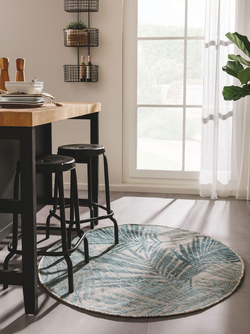 In- & Outdoor Teppich rund Cleo Blau