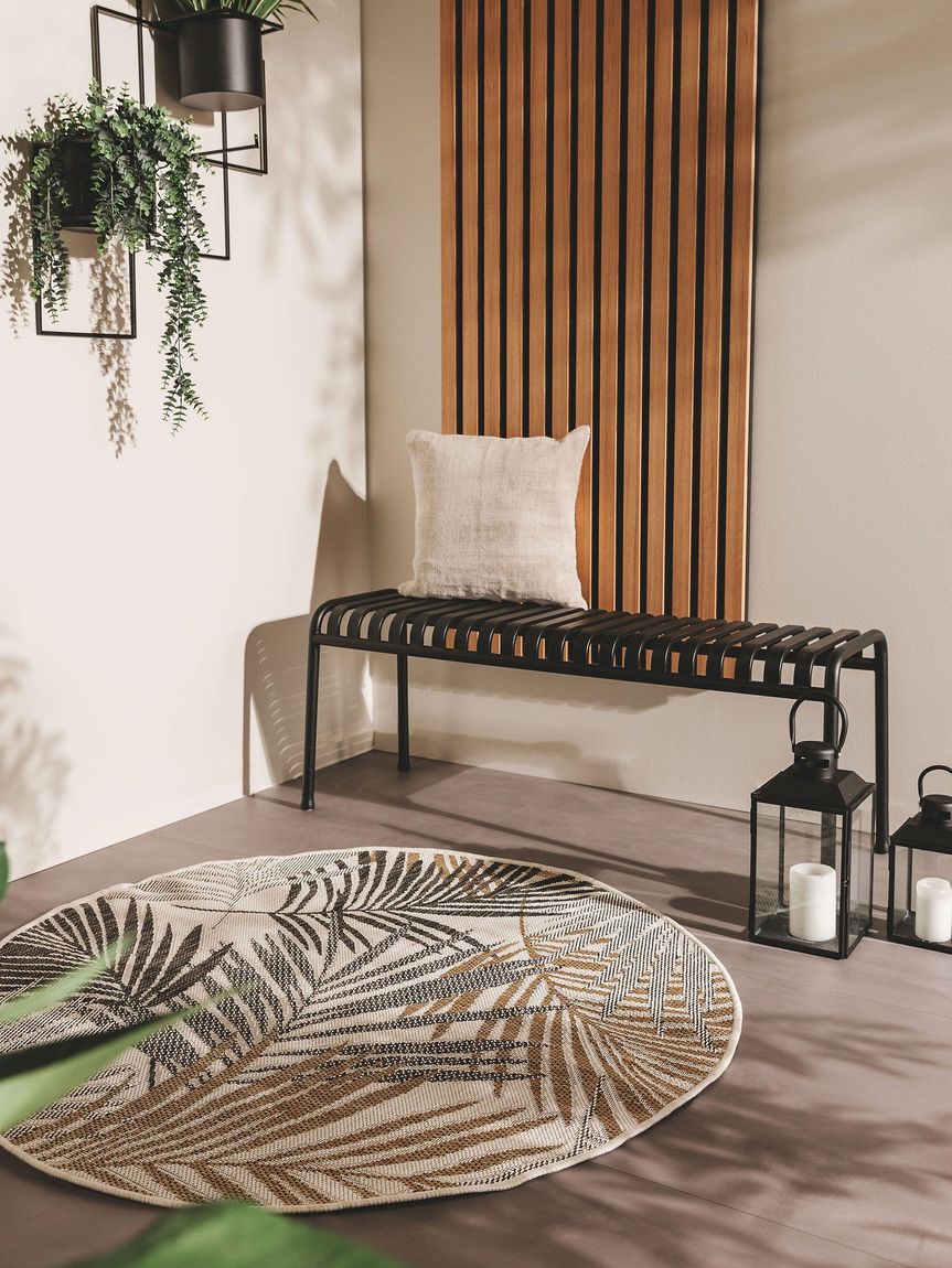 In- & Outdoor Teppich rund Cleo Schwarz