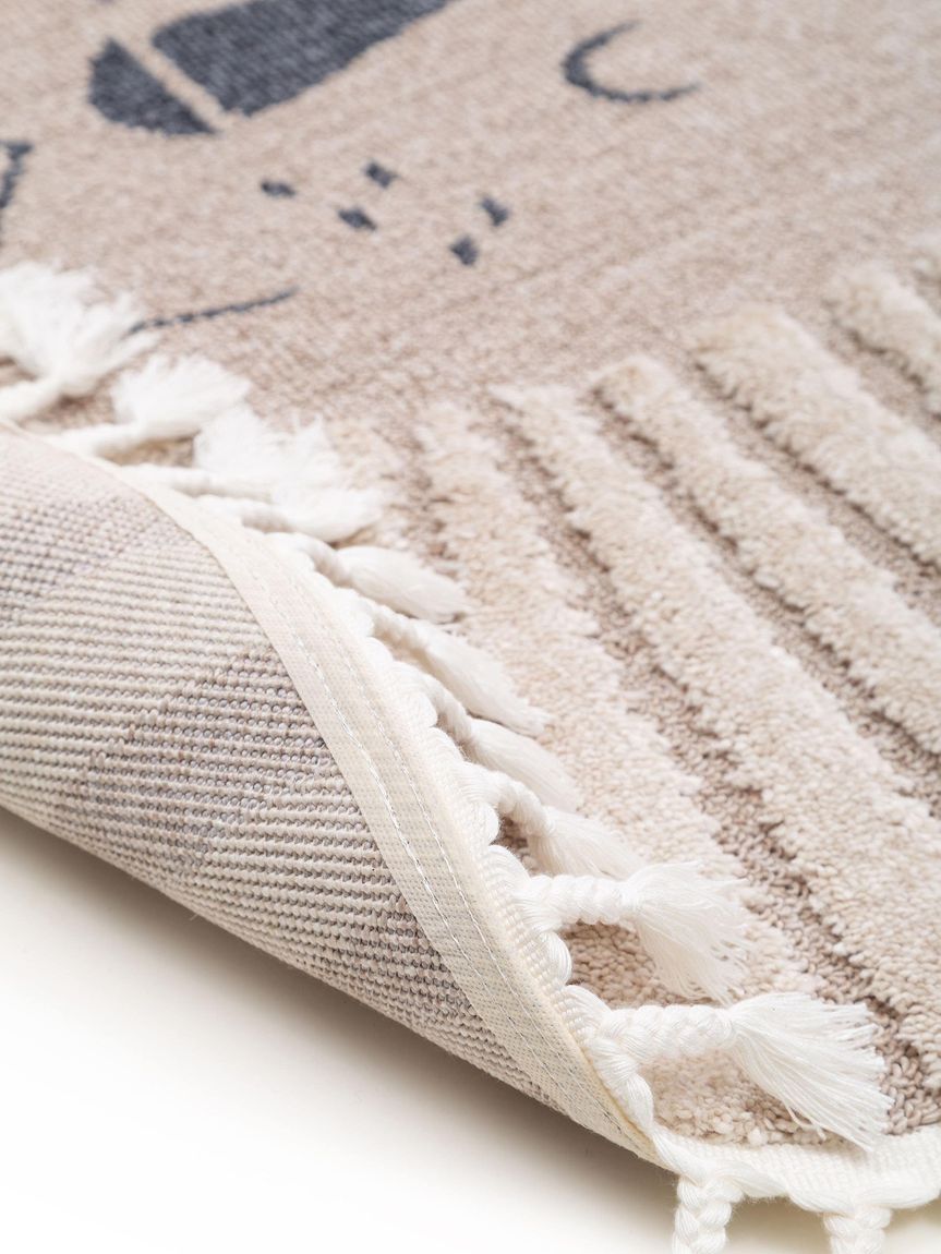 Kinderteppich Momo Ø 120 cm rund Beige