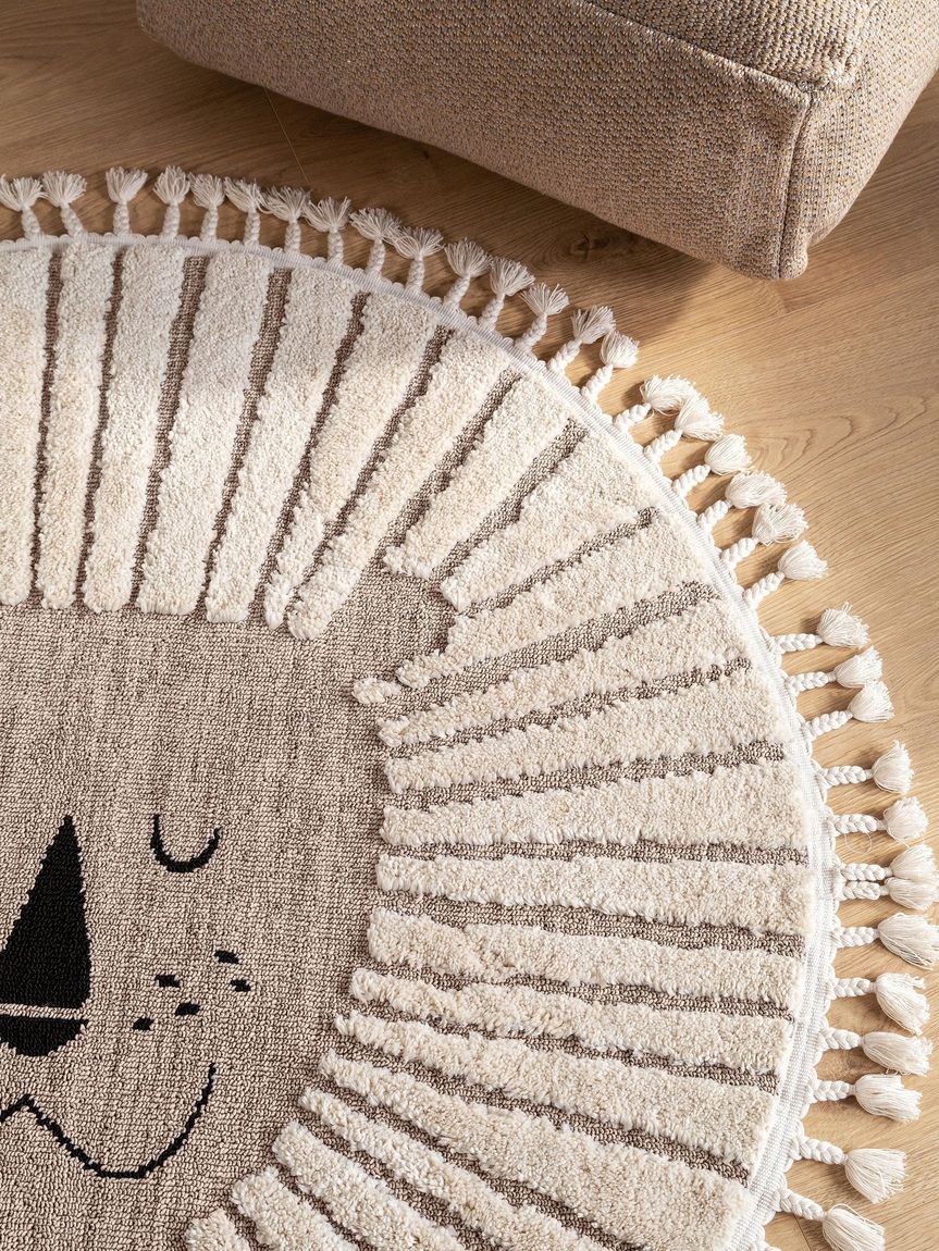 Kinderteppich Momo Ø 120 cm rund Beige