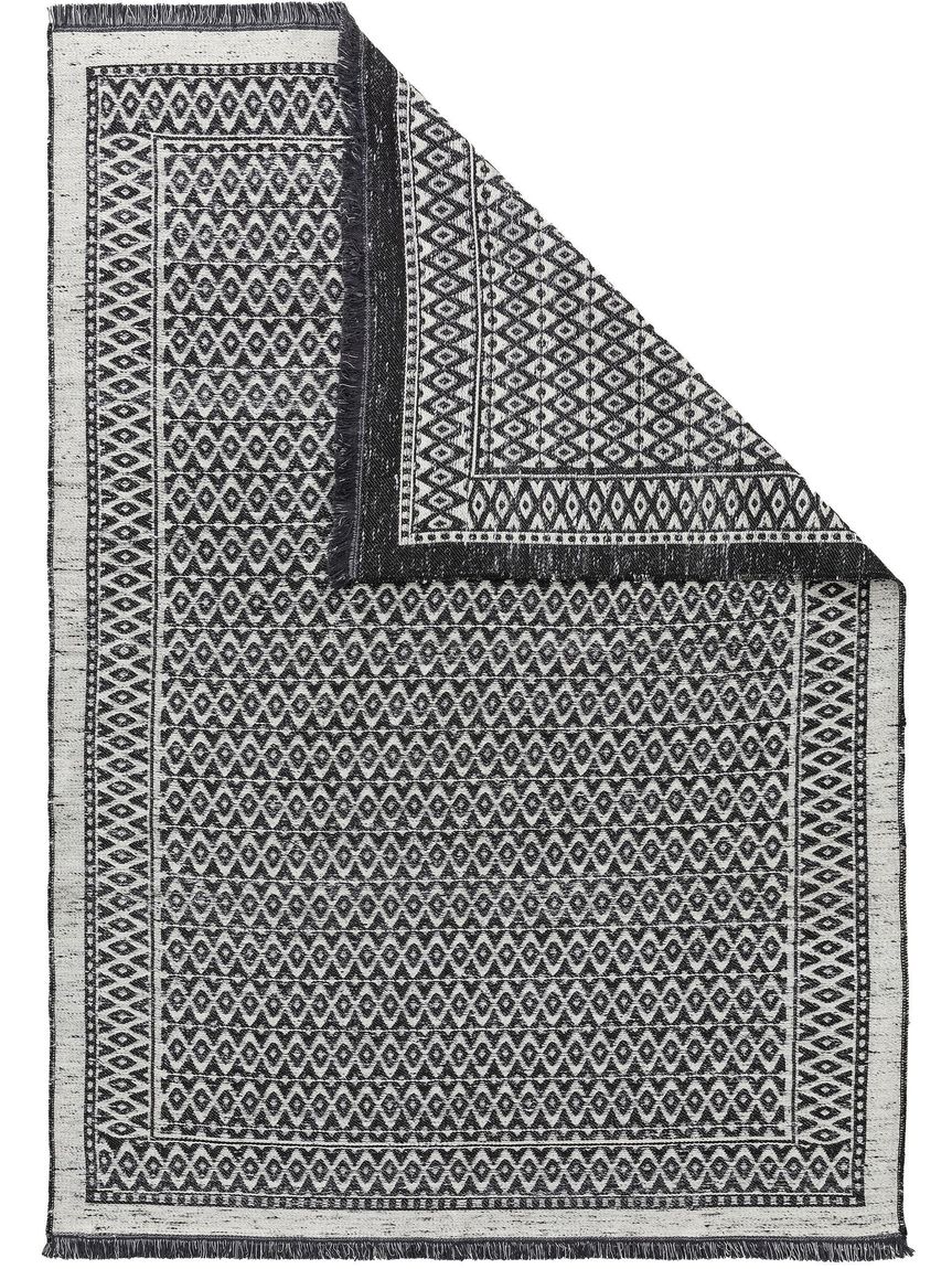 Teppich aus recyceltem Material Vigo Beige / Schwarz