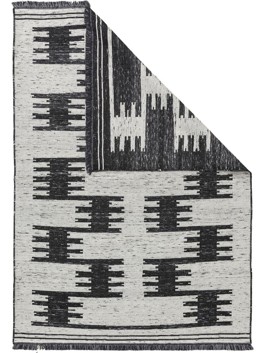 Teppich aus recyceltem Material Vigo Beige / Schwarz