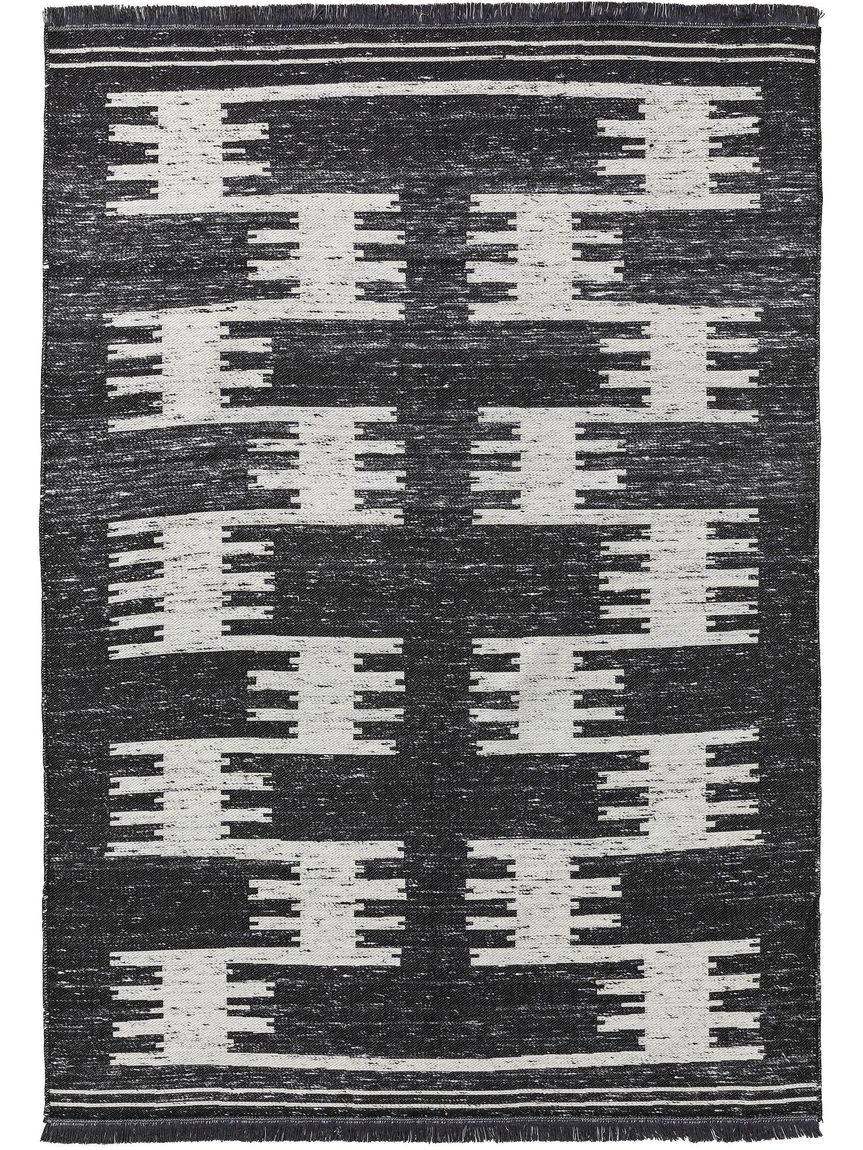 Teppich aus recyceltem Material Vigo Beige / Schwarz