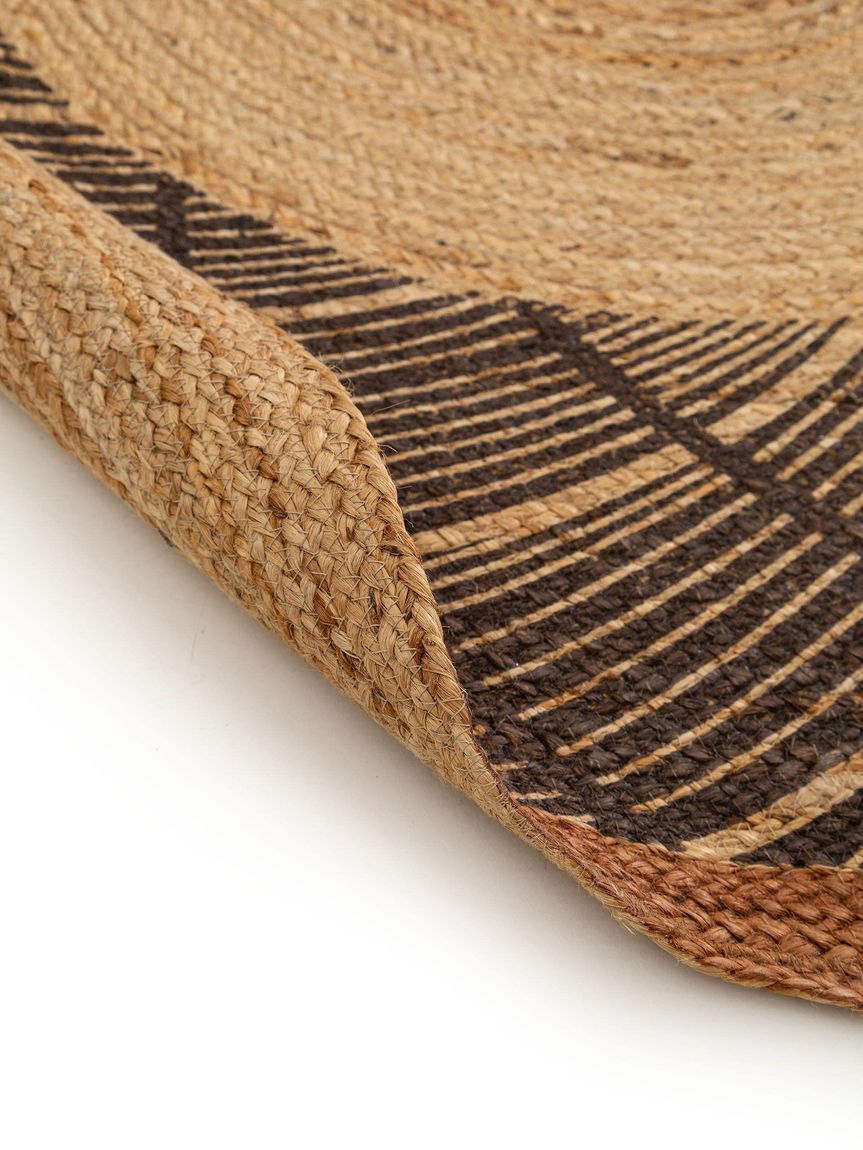 Juteteppich rund Sahara Braun