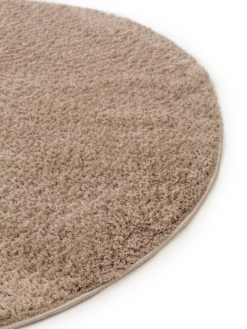 Hochflorteppich rund Soda Beige