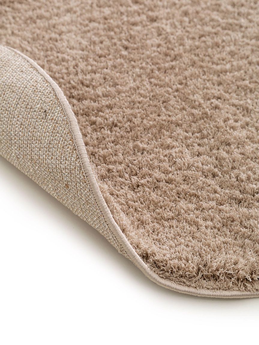 Hochflorteppich rund Soda Beige