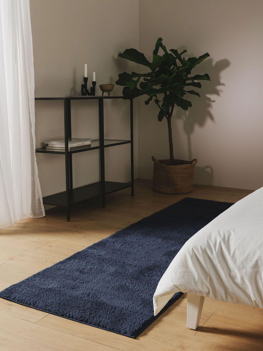 Hochflorteppich Läufer Soda 80x240 cm Dunkelblau