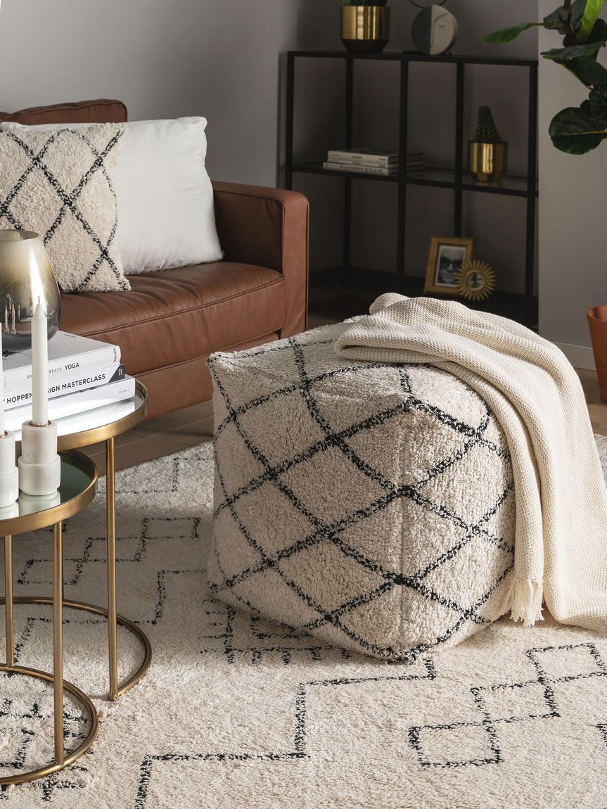 Pouf Naomi 45x45x45 cm Creame