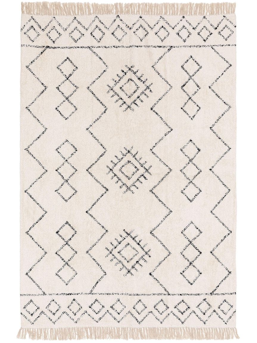 Waschbarer Baumwollteppich Naomi Creame