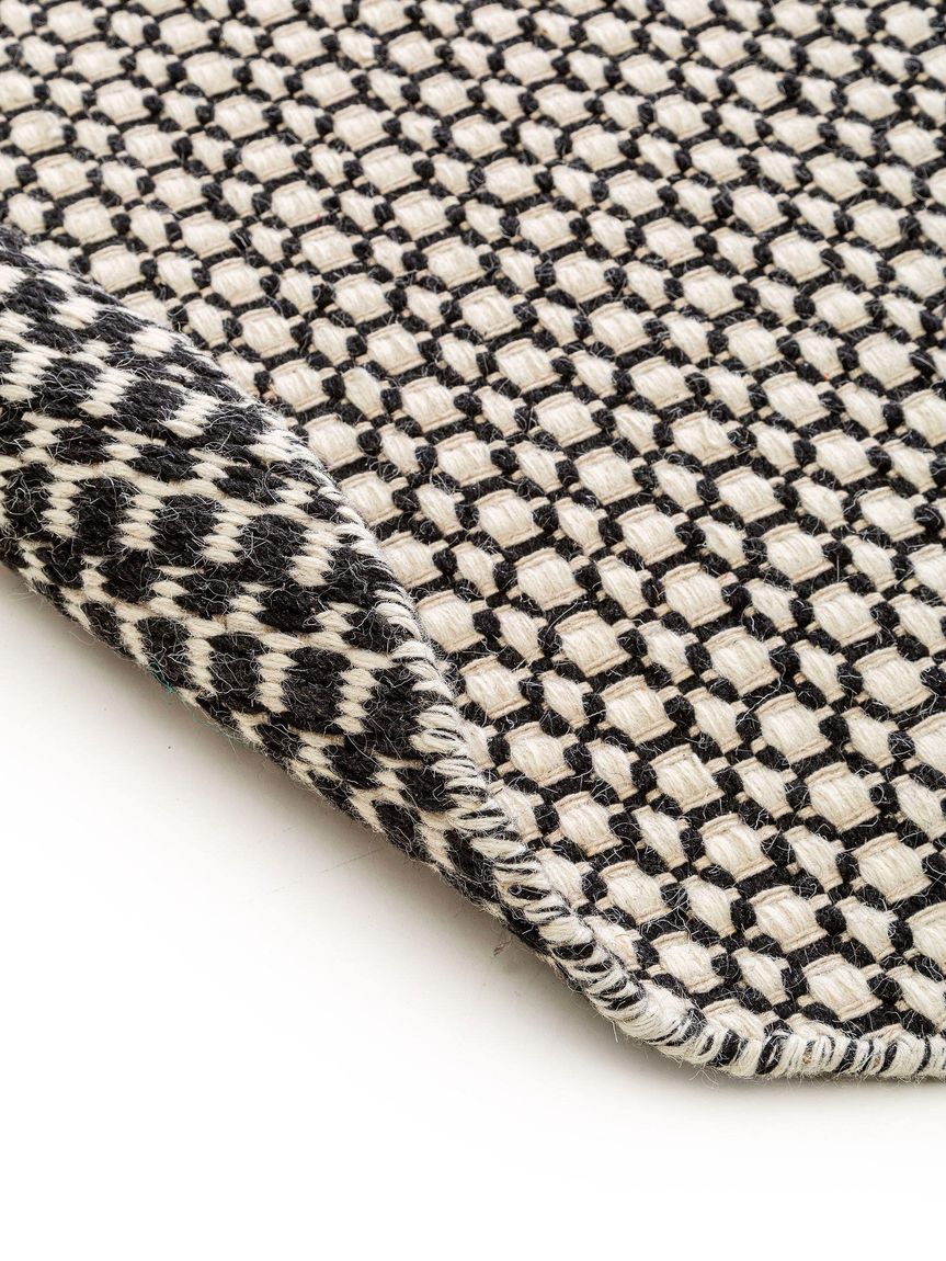 Wollteppich rund Hector Ø 150 cm rund Beige / Schwarz